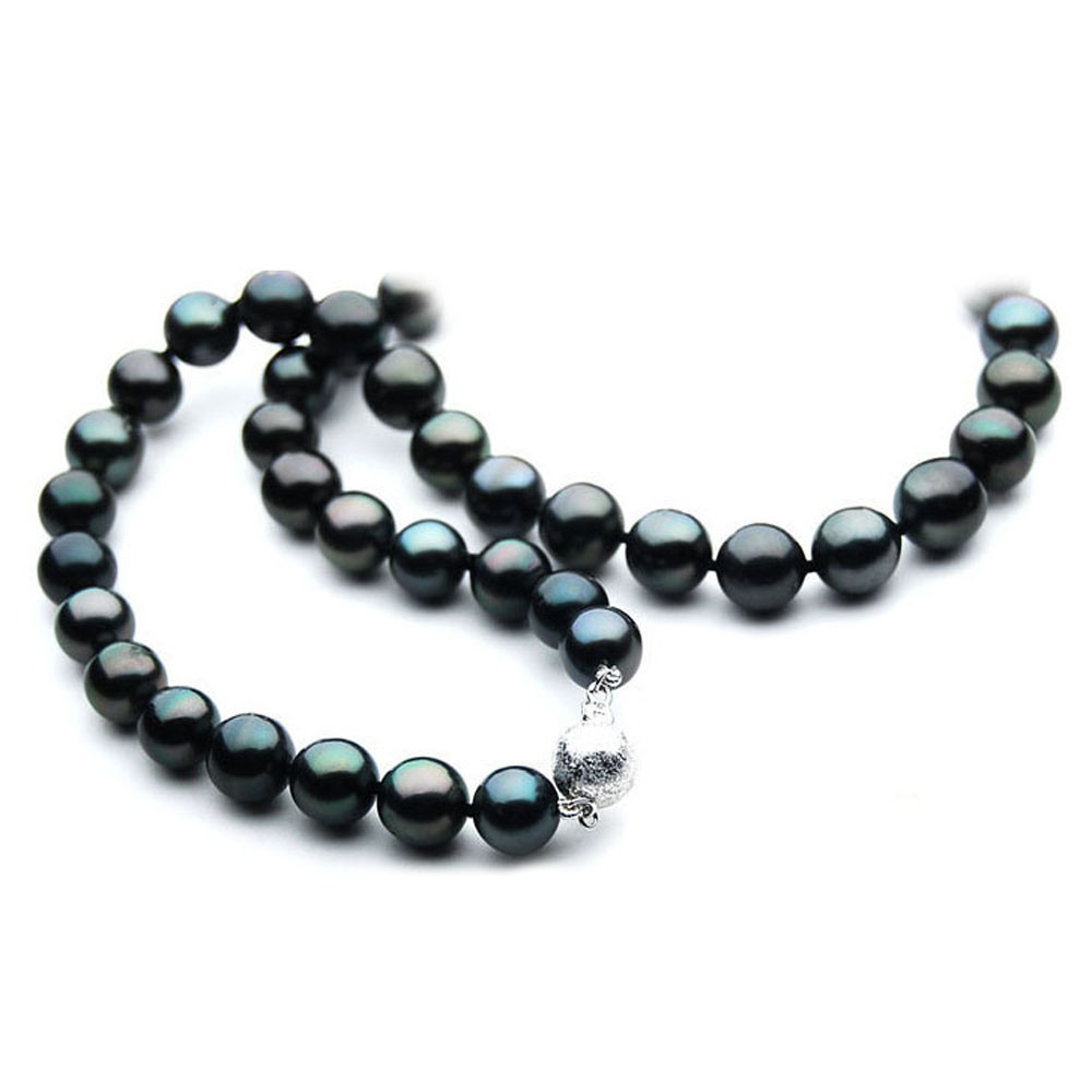 7.5-8.0 mm 18 Inch AAA Black Freshwater Pearl Necklace – Pearl Paradise